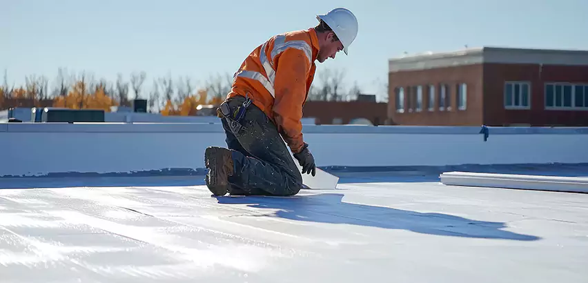 Flat Roof Drain Installation in Belleville